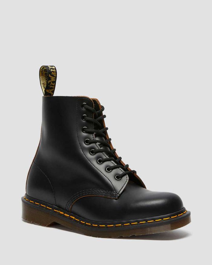 Dr Martens Mens 1460 Vintage Made in England Lace Up Ankle Boots Black - 79153YDIL